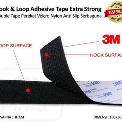 Jual Velcro Tape Hook and Loop / Velcro 3M Halus & kasar 2cm x 50 cm ...