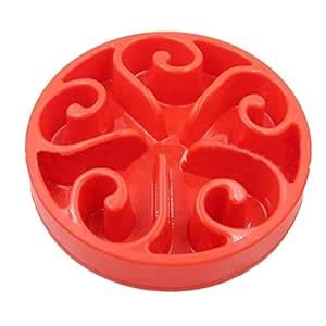 Petsdelite Red: Dog Cat Pet Pp Bowl Slow Feed Interactive Puzzle Non ...