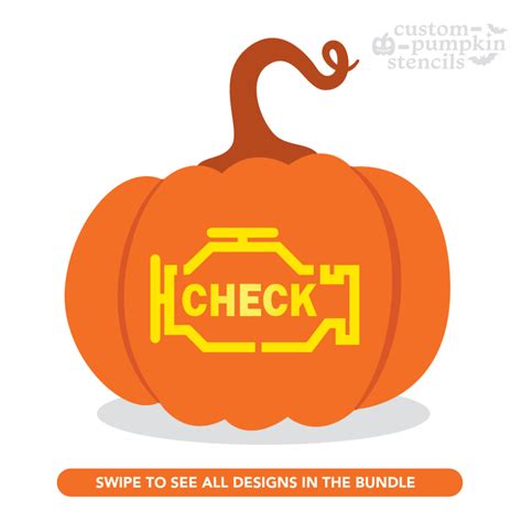 Check Engine Light Pumpkin Carving Stencil