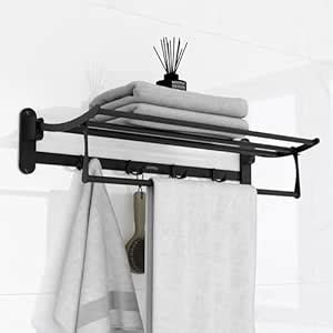 Plantex Stainless Steel Folding Towel Rack for Bathroom/Towel Rod with ...