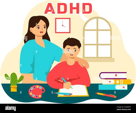 ADHD or Attention Deficit Hyperactivity Disorder Vector Illustration ...