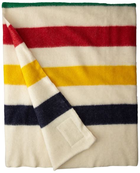 Hudson Bay 6 Point Blanket, Natural with Multi Stripes - Woolrich