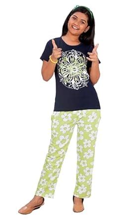 Buy Cotton Decode Girls Nightwear T-Shirt & Pyjama Set | Regular Fit ...