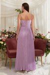 Buy Purple Luxury Heavy Georgette Sweetheart Neck Melete Pleated ...