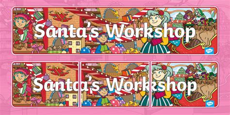 Santa's Workshop Christmas Banner