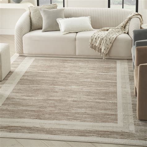 Nourison Serenity Home Geometric Mocha Ivory 9' x 12' Area Rug (9x12 ...