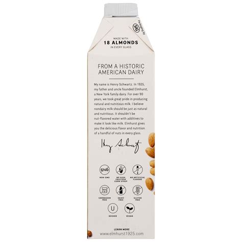 Buy Elmhurst Unsweetened Almond Milk - 32oz at Ubuy India