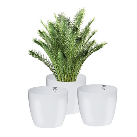 EQUALITY OVERSEAS 12 inch Plastic Planters Ceramic Finish Flower Pots ...