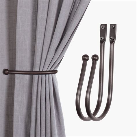 Buy DECO WINDOW Set of 2 Iron Curtain Holdbacks - Brown Oil Rubbed from ...