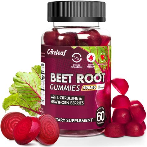 Amazon.com: careleaf Sugar Free Vegan Beet Root Gummies for Blood ...