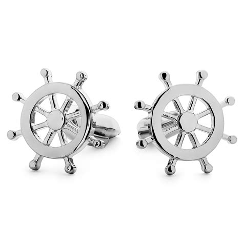 Pelagis | Silver-Tone Ship’s Wheel Cufflinks | In stock! | Trendhim