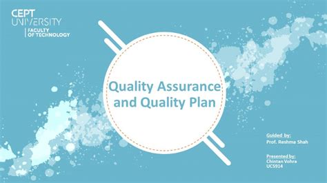 Project Quality Plan | CEPT - Portfolio