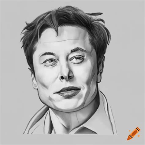 Pencil drawing of elon musk