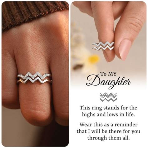 To My Daughter Highs and Lows Wave Ring Sterling Silver Ring - Etsy ...