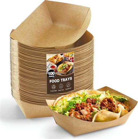 Amazon.com: MotBach 250 Pack 1Lb Paper Food Boat Trays Disposable Paper ...
