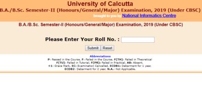 Calcutta University Result: Calcutta University B.A./B.Sc. Semester-II ...