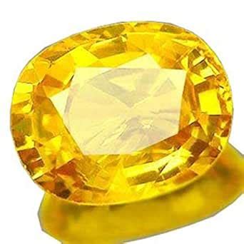 Stylo Yellow Sapphire Gemstone Unheated Certified Natural Pukhraj Stone ...