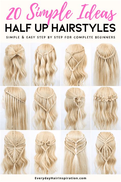 20 Half Up Hairstyles: A Step by Step Beginner's Guide - Everyday Hair ...