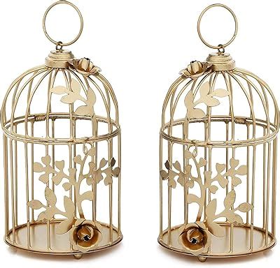 Buy Homesake Table Decor Metal Bird Cage Light Antique Diwali ...