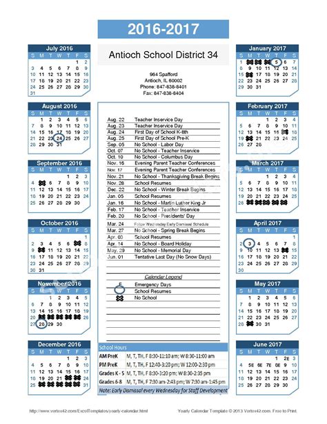 Glenview District 34 Calendar