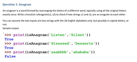 How to Check Anagram Using Python 的图像结果