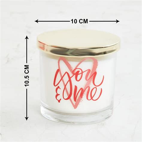 Buy Valentine White Scented Decal Glass Candle With Tin Lid from Home ...
