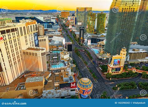 Main Street of Las Vegas - is the Strip. View from Above Editorial ...