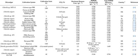 Biomass productivity and CO 2 fixation efficiency of microalgae ...
