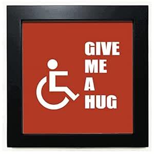 no/no Hug Help Body Disability Lucky Black Square Frame Picture Wall ...