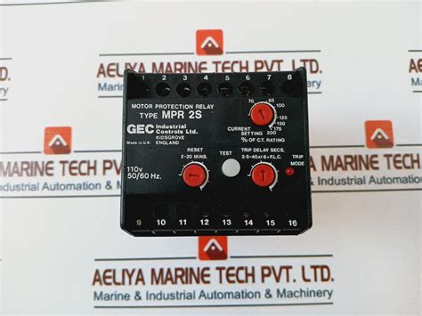 Gec Mpr 2s Motor Protection Relay 110v 50/60hz – Aeliya Marine Tech