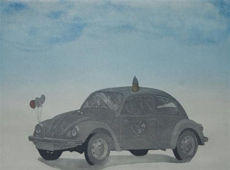 "Wedding Car": Blue Printmaking (10x13) by Dushyant Patel | ArtZolo.com