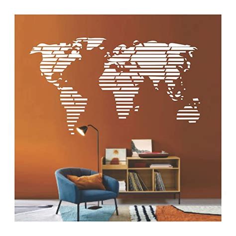 Unique Decor" World Map" Design Reusable Wall Stencil for Your ...