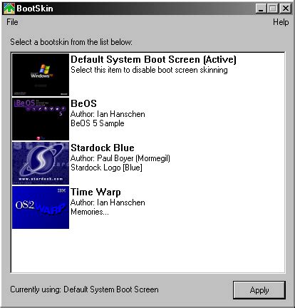 Software-update: BootSkin 0.75 alpha 2 - Computer - Downloads - Tweakers