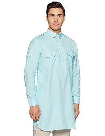 Buy Royal Kurta Mens Cotton Pathani Kurta Blue at Amazon.in