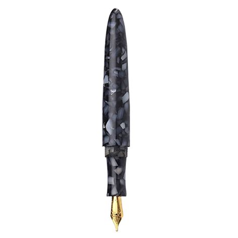Ranga Giant 9B Premium Acrylic Fountain Pen, Black Craked Ice - Steel ...