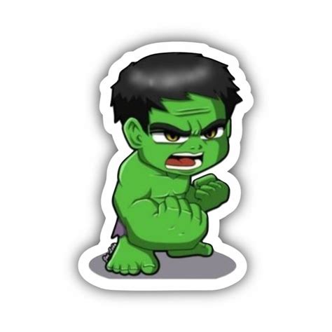 Chibi Hulk 01 Sticker – Cute & Strong | Print-On-Click