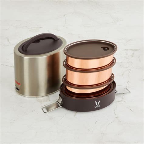 Buy Vaya Tyffyn Two-Tier Lunch Box with Bagmat from Vaya at just INR 4480.0