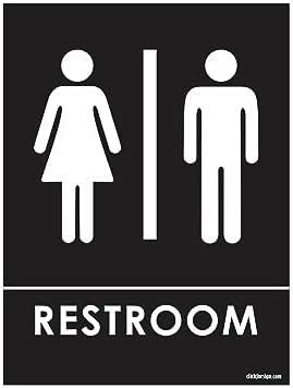 Clickforsign Unisex Restroom ADA-Compliant Bathroom Door Sign for ...