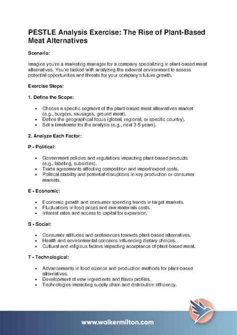 PESTLE Analysis Exercise: Opportunities & Threats in Plant-Based Meat ...