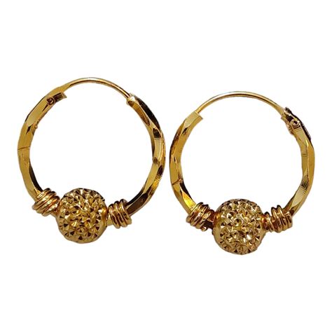 Buy JRG Fancy Golden Hoop Earrings/Girls and Women Earrings/Bali 2 cm ...