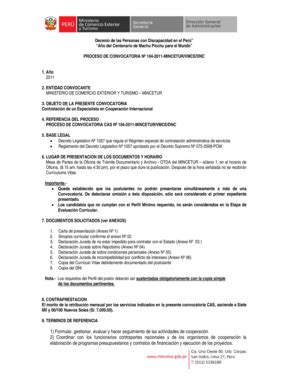 Fillable Online mincetur gob 1) Form 2) Coo elabora mular, gestion ...