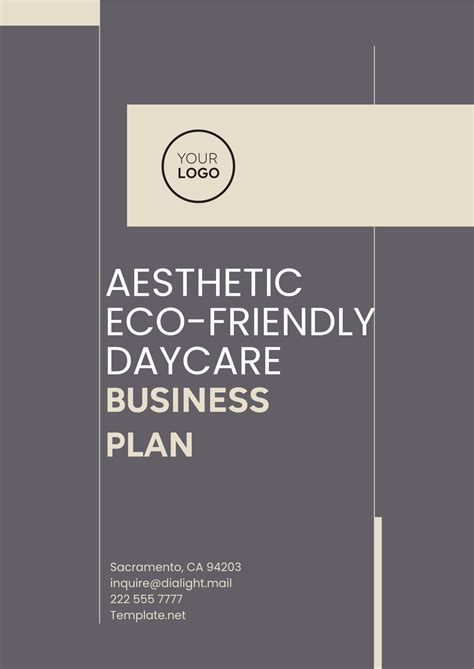 Free Aesthetic Eco-Friendly Daycare Business Plan Template to Edit Online