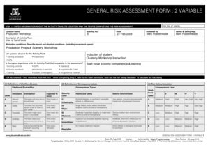 Fillable Online vca-mcm unimelb edu GENERAL RISK ASSESSMENT FORM : 2 ...