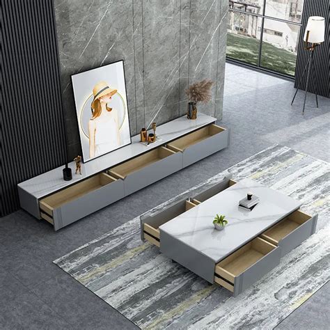 Urban Chic Gray Luxury TV Unit and Coffee Table – On Wood Products