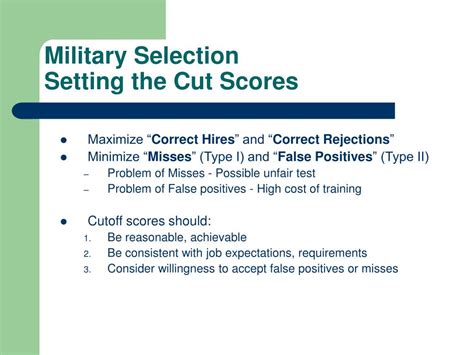 PPT - Military Psychology: Personnel Selection, & Classification ...