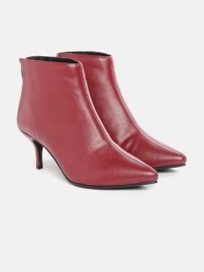 CORSICA CORSICA Women Maroon Solid Mid-Top Heeled Boots Boots For Women ...