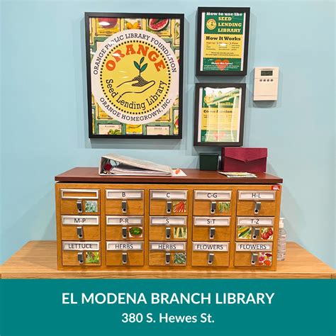 Seed Lending Libraries | City of Orange, CA Library