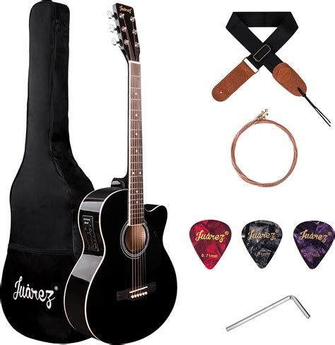 JUAREZ Arpeggio 99.06 cm (39 Inch) Semi-Acoustic Guitar Kit, Spruce Top ...