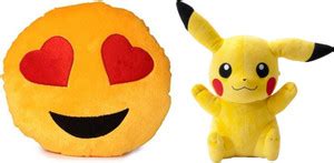 Pasanda stuffed Smiley cushion 35cm-Heart Eye with Pikachu - 10 inch ...
