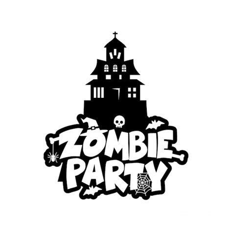 Zombie party typography design vector | Free Vector